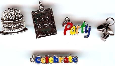 birthday/party charms