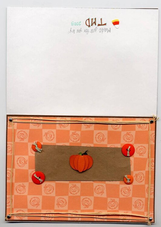 Pumpkin Halloween card - outside