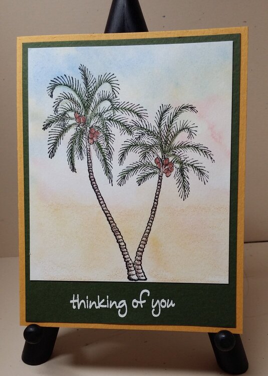 PSX Coco Palm with Watercolored Sky