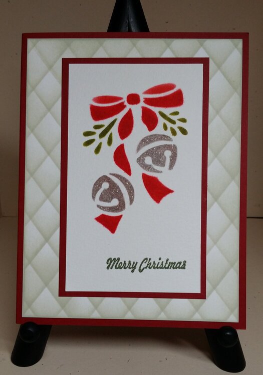 Darice Bells &amp; Bow Stencil with Pillow-Top Background