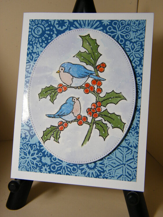 Magenta Christmas Holly Birds
