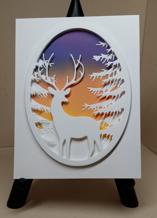 Memory Box Grand Stag Oval Frame &amp; Pine Branch Frame