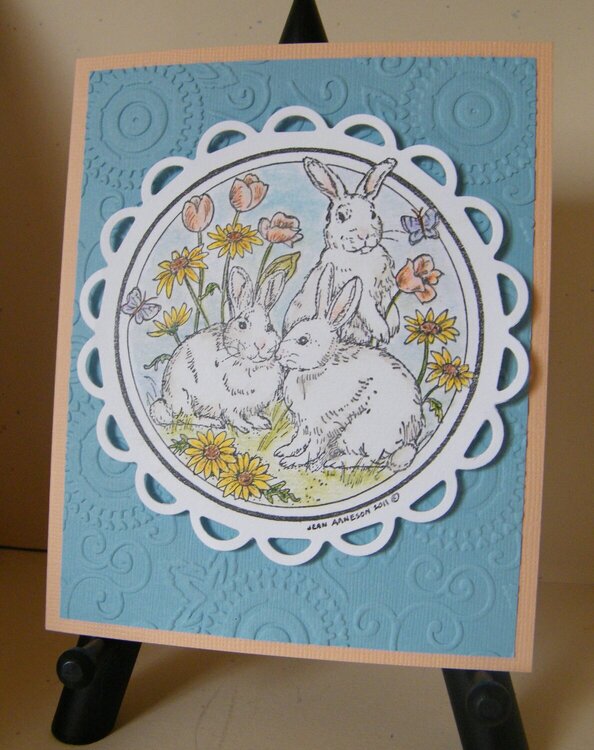 Northwoods Circle Bunny Trio with Flowers