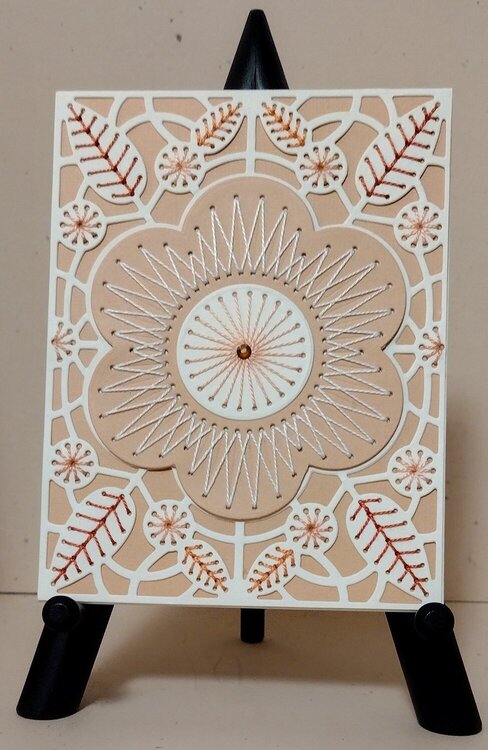 Spellbinders Stitched Floral Focal Card Front