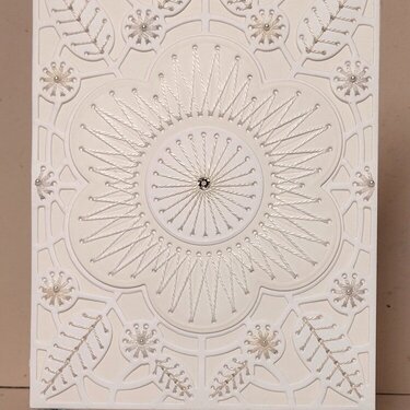 Spellbinders Stitched Floral Focal Card Front--Pastels