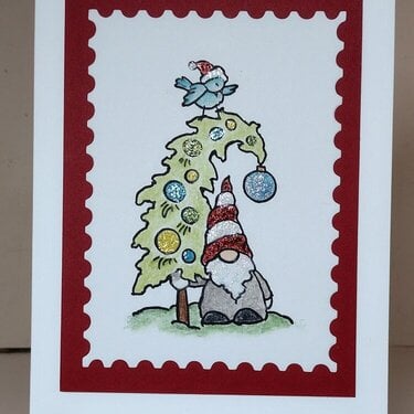 Stampendous Cling Gnome  Tree