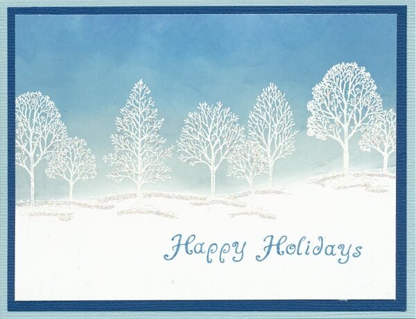 Stampin&#039; Up! Lovely as a Tree -- Embossed in White