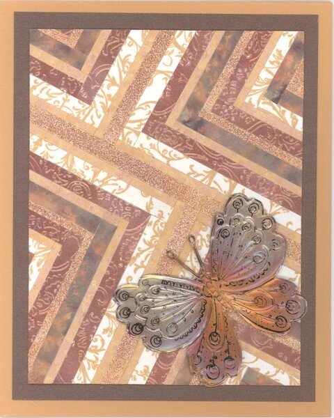 Herringbone Background &amp; Embossed Torched Copper