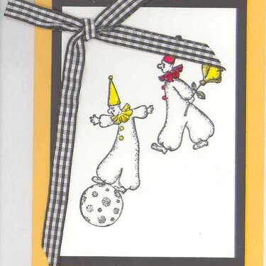 Vintage Clown Birthday Card--Glaze Pens