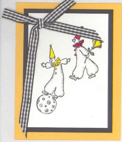 Vintage Clown Birthday Card--Glaze Pens