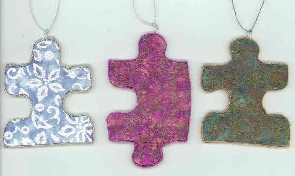 Christmas Puzzle-Piece Ornaments