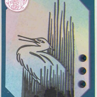 Bird ATC Swap--Ink & Gesso Background