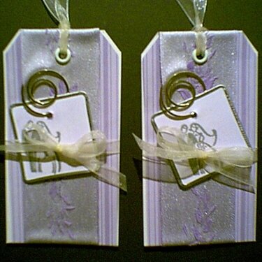 Lavender &amp; Silver wedding tags