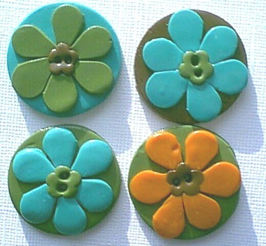 Flower Clay Buttons