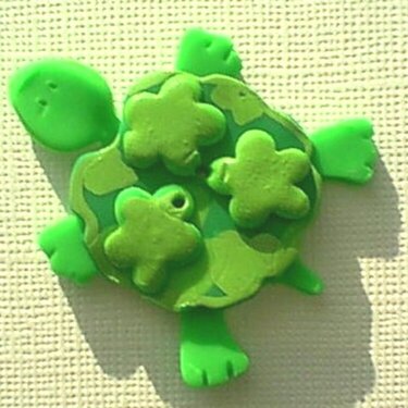 Turtle Clay Button