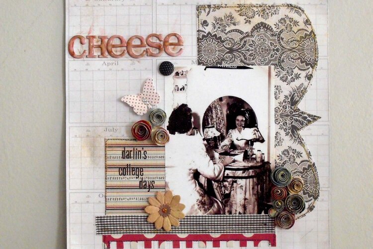 Cheese ( Darlin&#039;s College Days) Scraptastic Club DT project usin May Kit Classic Girl
