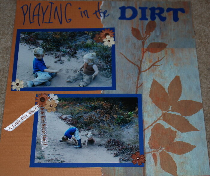 Lacey &amp; Mason playing in the dirt