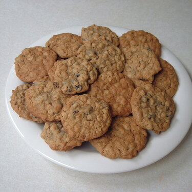 Plain Oatmeal and Oatmeal Raisin cookies