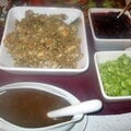 Stuffing, cranberry, lima beans and gravy