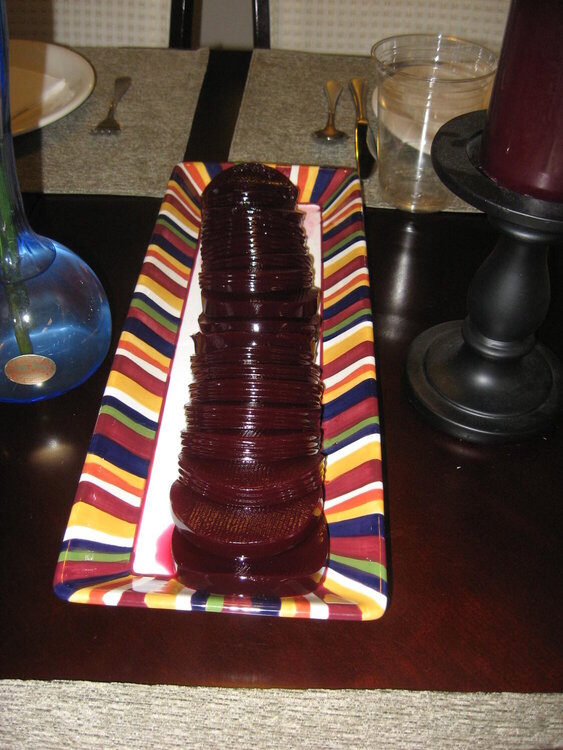 Thanksgiving: Canned cranberry sauce. Ew? maybe?