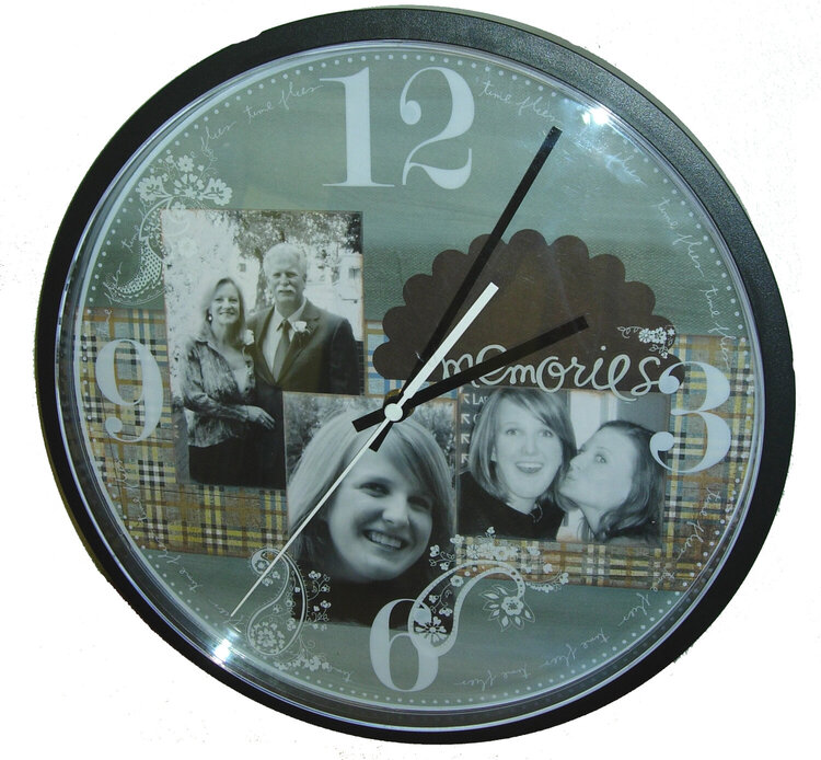 Paisley Plaid Altered Clock