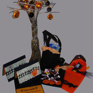 Halloween Goodie Bags and Party Invitations