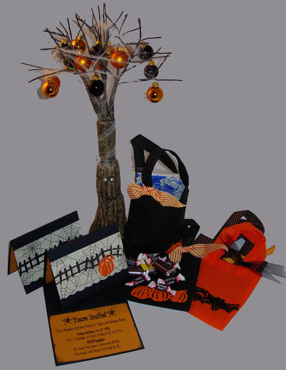 Halloween Goodie Bags and Party Invitations