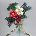 Quilled Roses &amp; Holly Christmas Card