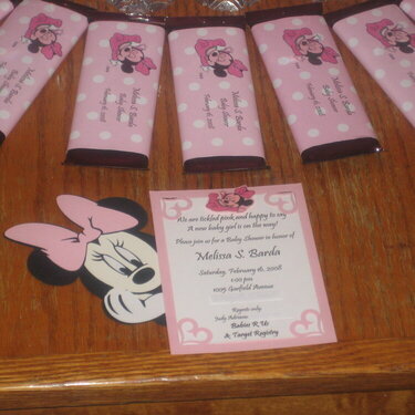 Baby Minnie Shower Invite and party favor