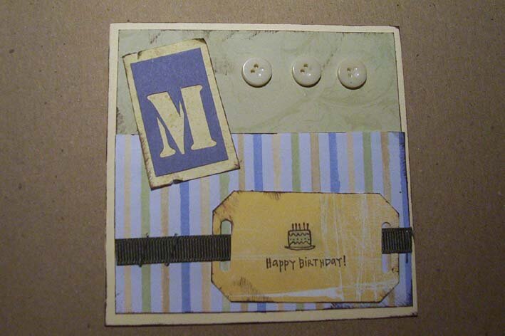 Monogram birthday card