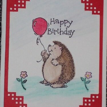 HedgeHog Birthday Card