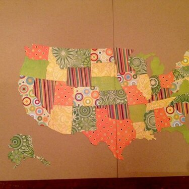 US map - Lime Rickey patterned paper