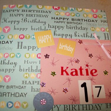 Katie&#039;s 17th Birthday card