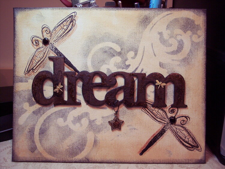 Dragonfly Dream - altered canvas