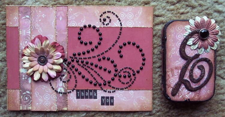 Altered Altoid tin and thank you card