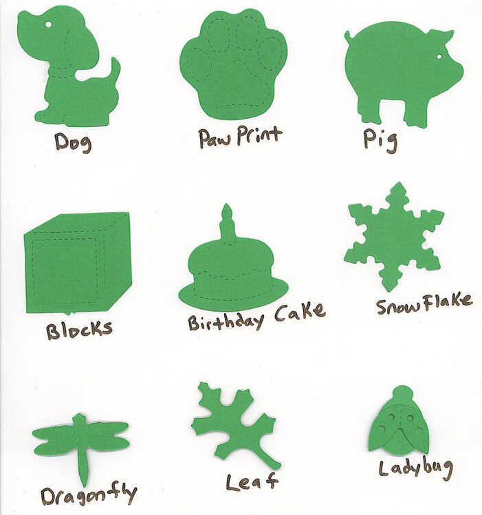 Sizzix Die Cuts Available