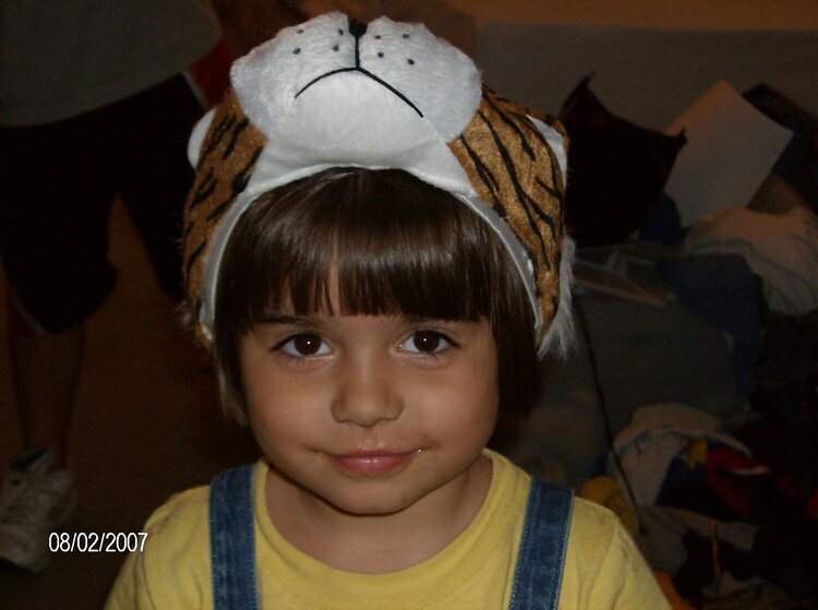 Lizzie Wearing Her Bubby&#039;s Tiger Hat