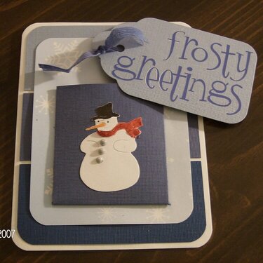 Frosty Greetings Tag Card, with tag out