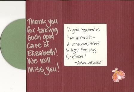 Teacher Card 2, Inside