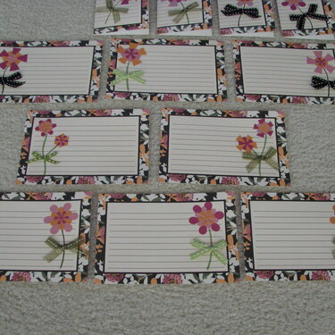 black flower note cards