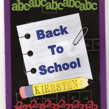 Back to School card for niece