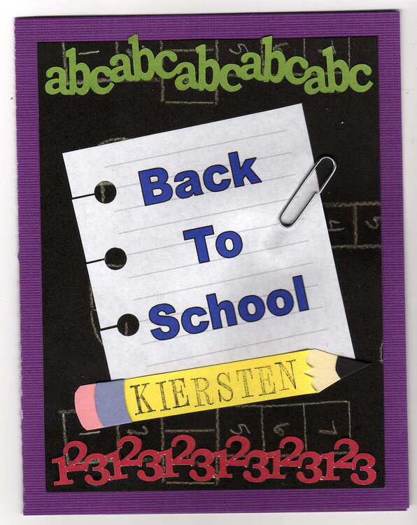 Back to School card for niece