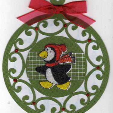 xmas penguin ornament/tag