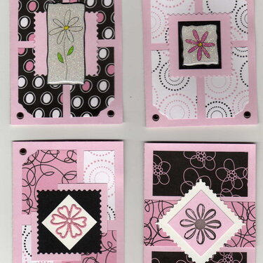 pink-black card set