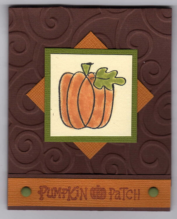 Stamped pumpkin matchbook