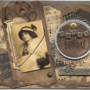 Vintage Tag Happy Birthday Card