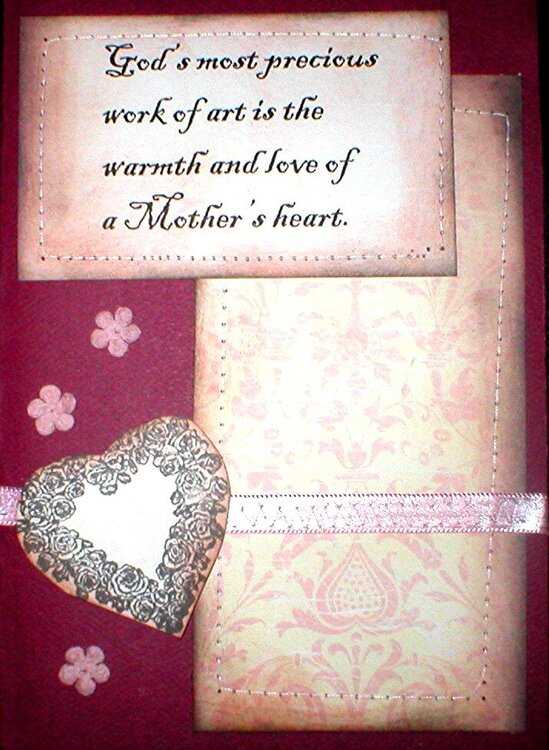 A Mother&#039;s Heart - sewn card