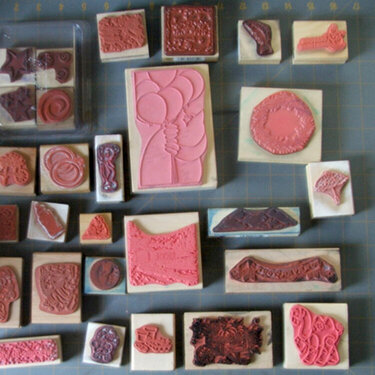 rubber side of stamps