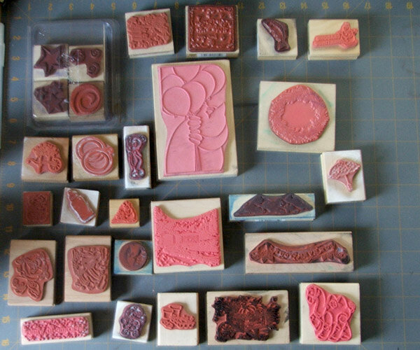 rubber side of stamps