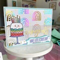 Birthday Card with Deco Foil Mystic Rainbow and Unity Transfers